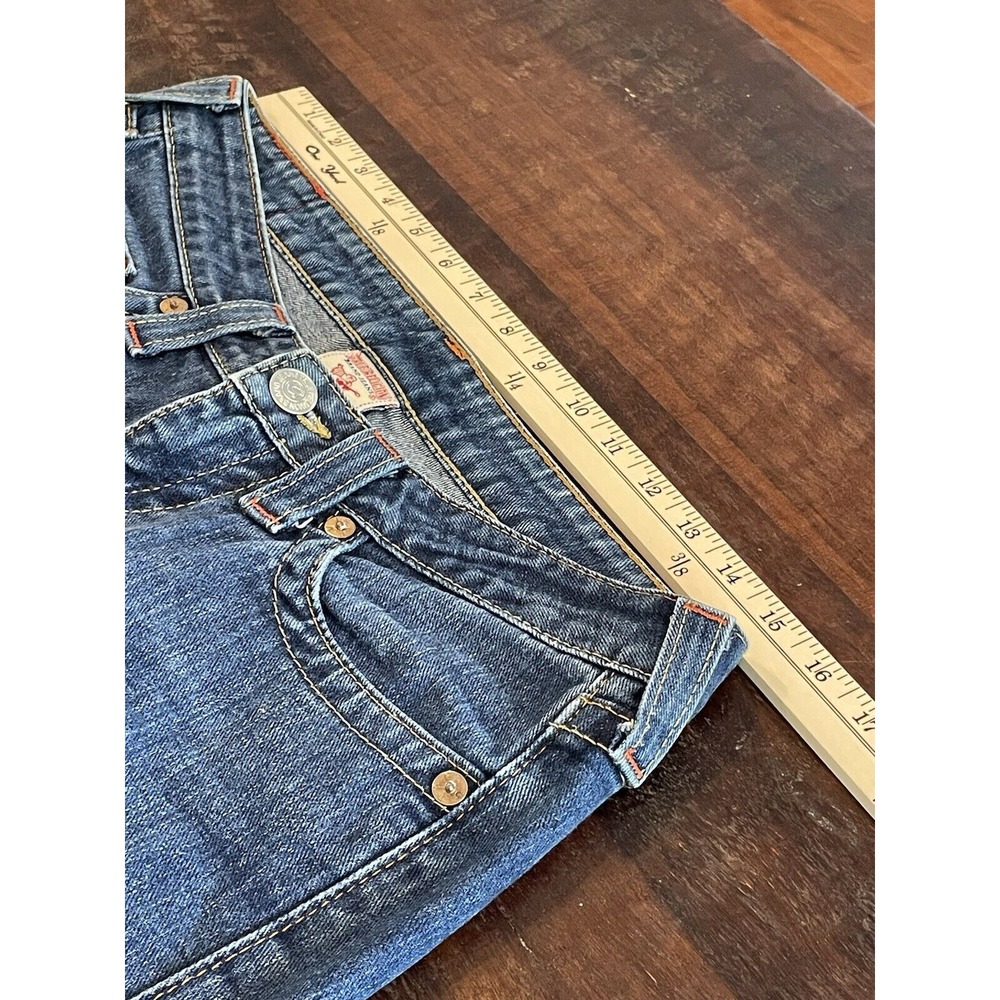 Vintage True Religion Bobby jeans Denim 28 Bootcut USA Ultra Low Rise Distressed - Picture 8 of 10